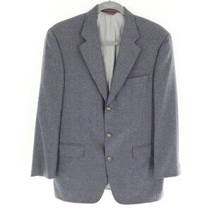 Samuelsohn Pure Cashmere Blazer Mens 44T Gray Academia Old Money Quiet Luxury‎